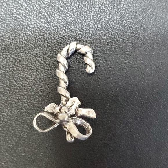 Jewelry - Silver tone candy cane brooch